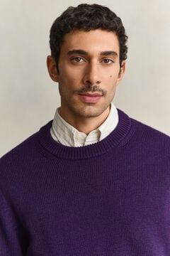 Striped Merino Wool Sweater — PANSY PURPLE 4