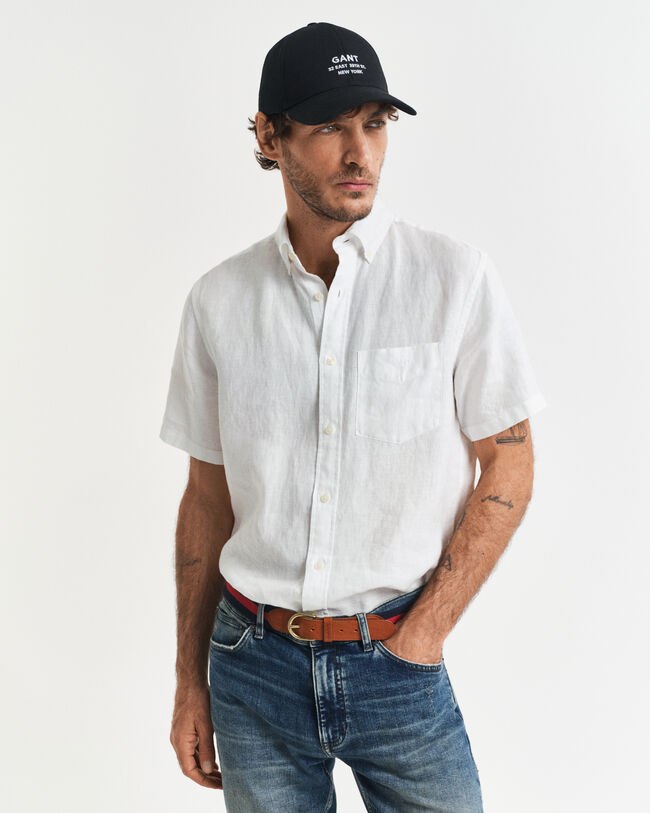 Regular Fit Short Sleeve Linen Shirt