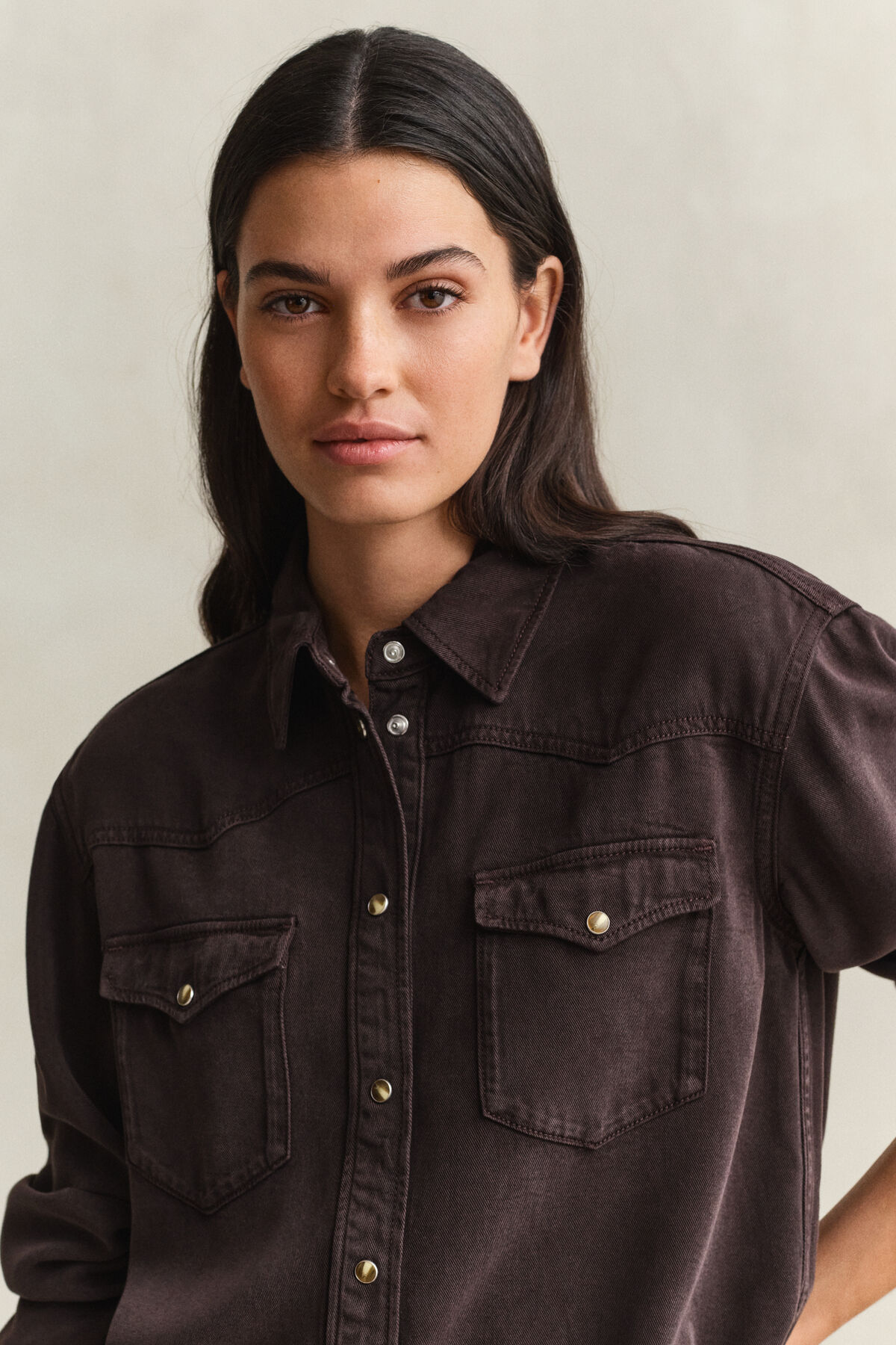 Denim Twill Ranger Shirt — DEEP BROWN