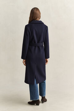 Belted Wool Blend Coat — EVENING BLUE 2