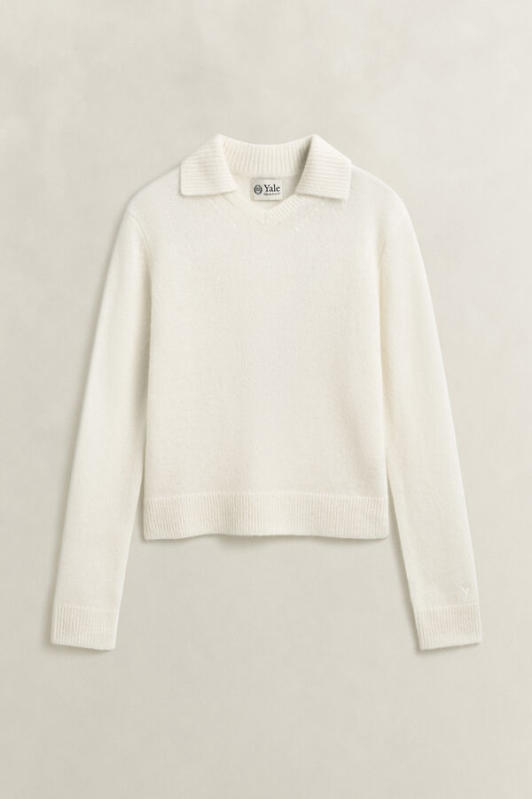 Gant x Yale V-Neck Sweater — CREAM
