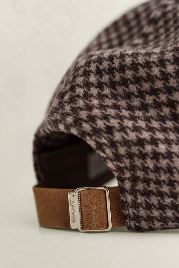 Checked Wool Cap — FADED TAUPE