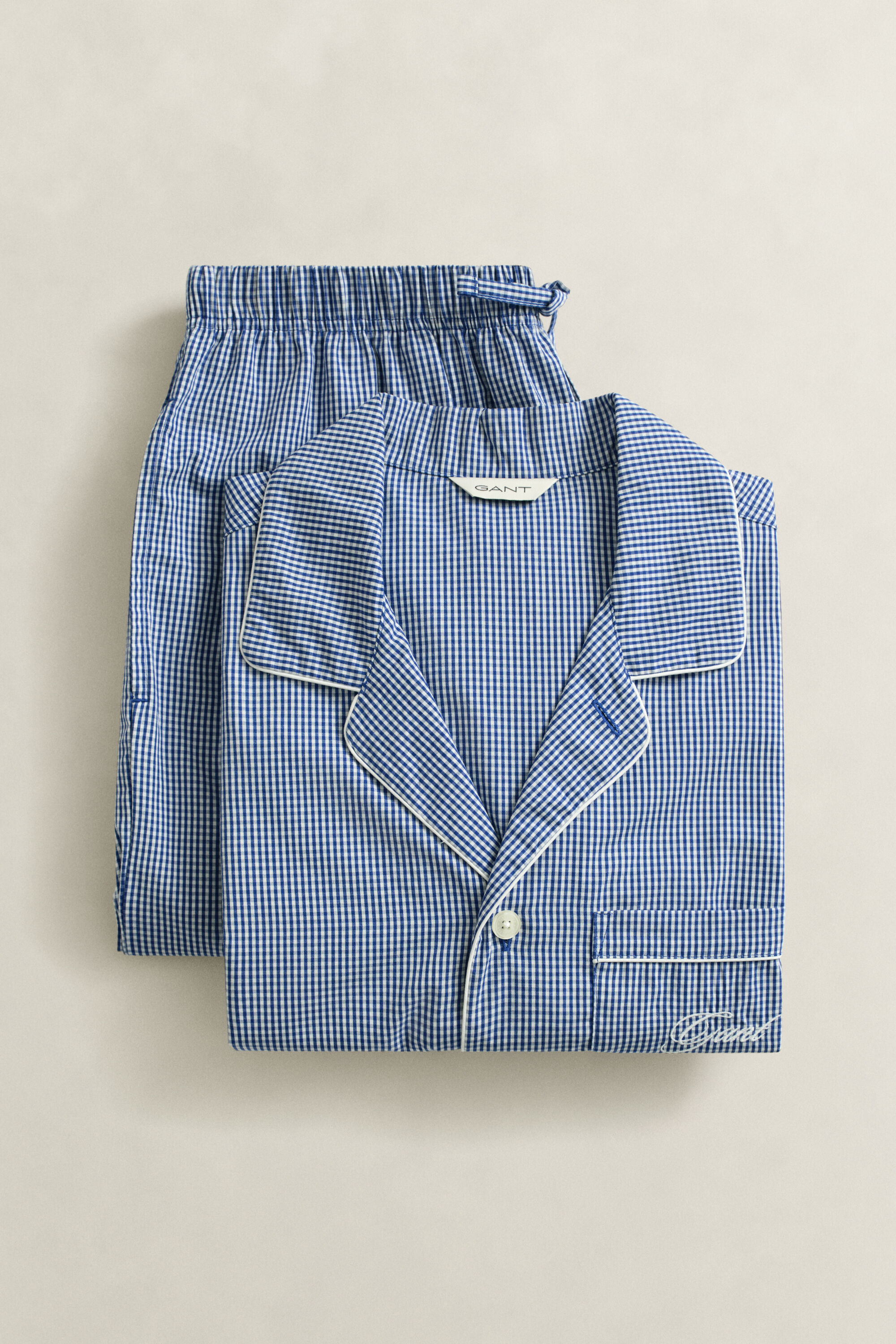 Gingham Poplin Pajama Set