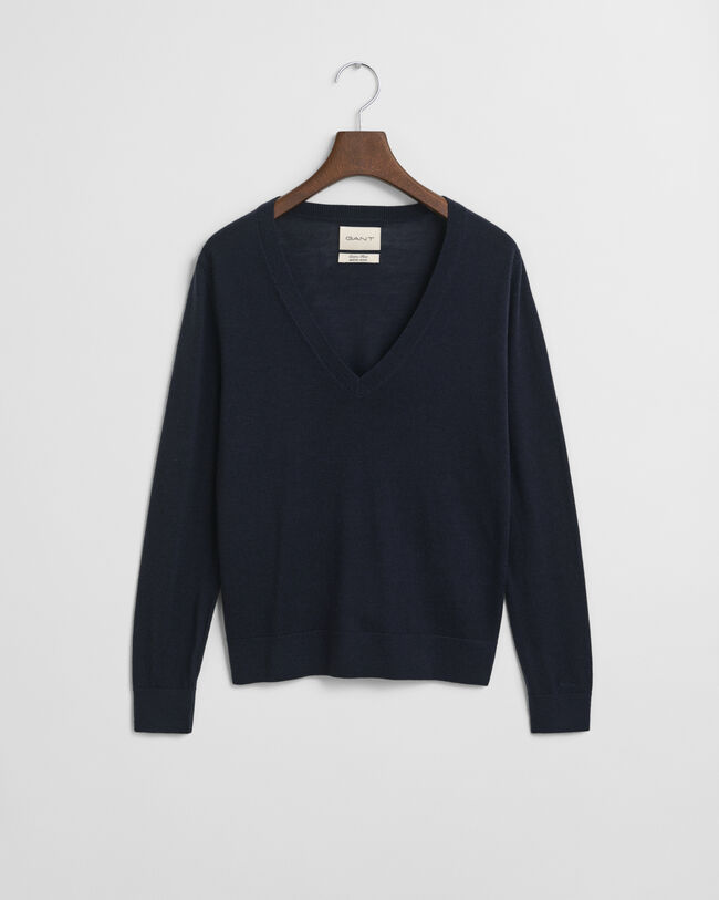 Extra Fine Merino Wool V-Neck Sweater