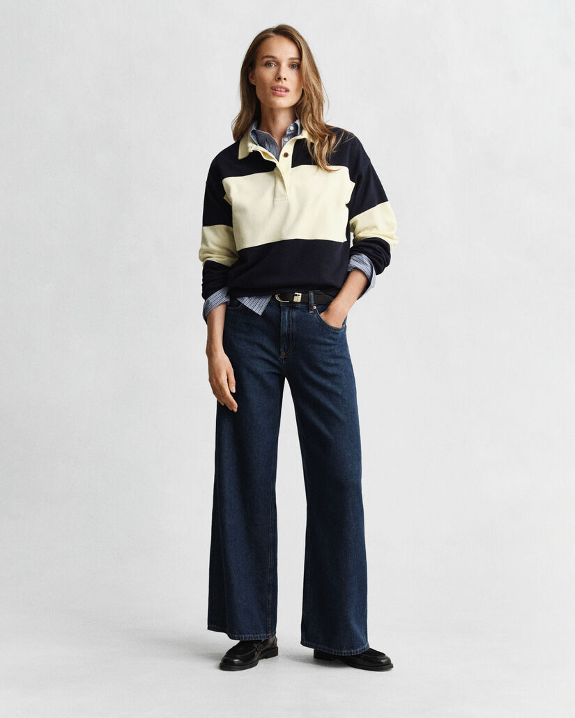 Piqué Textured Color Blocked Rugger