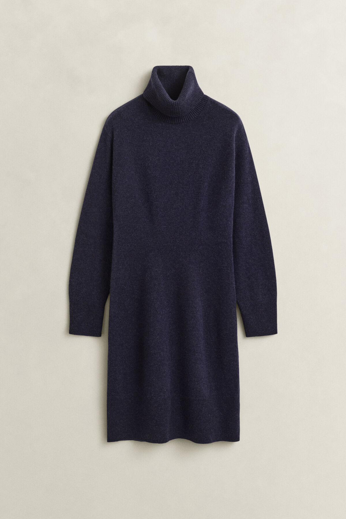 Wool Cashmere Turtleneck Dress — EVENING BLUE
