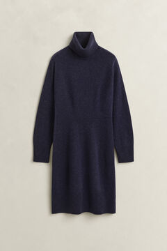 Wool Cashmere Turtleneck Dress — EVENING BLUE 1