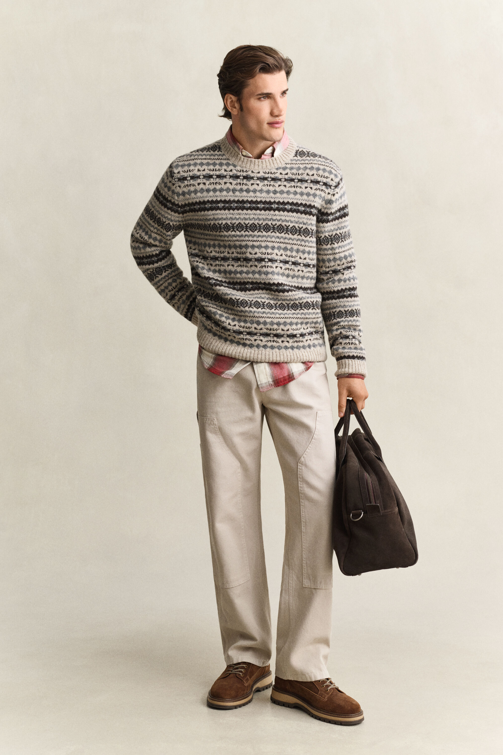 Brushed Wool Jacquard Sweater