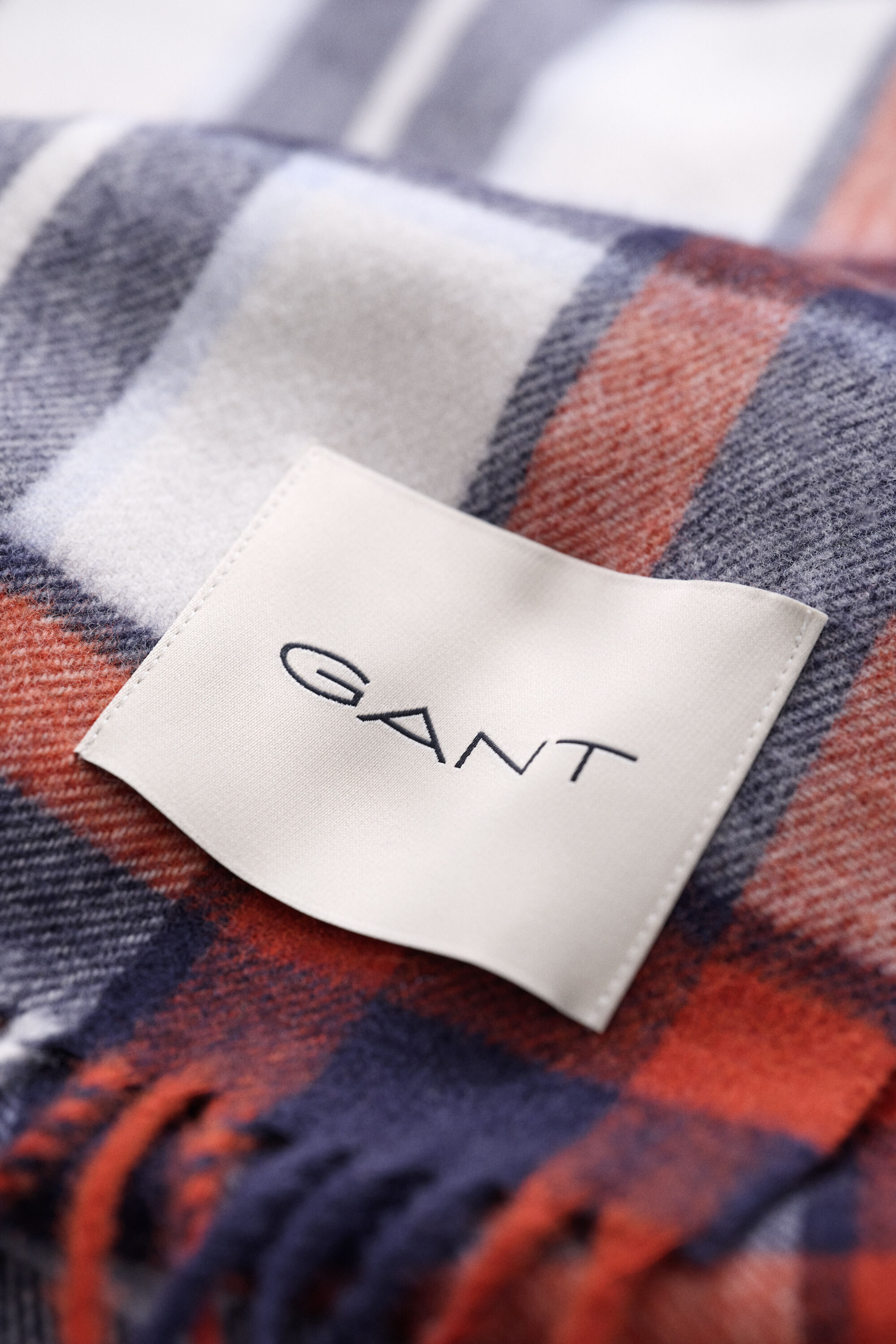 Checked Wool Scarf — CREAM