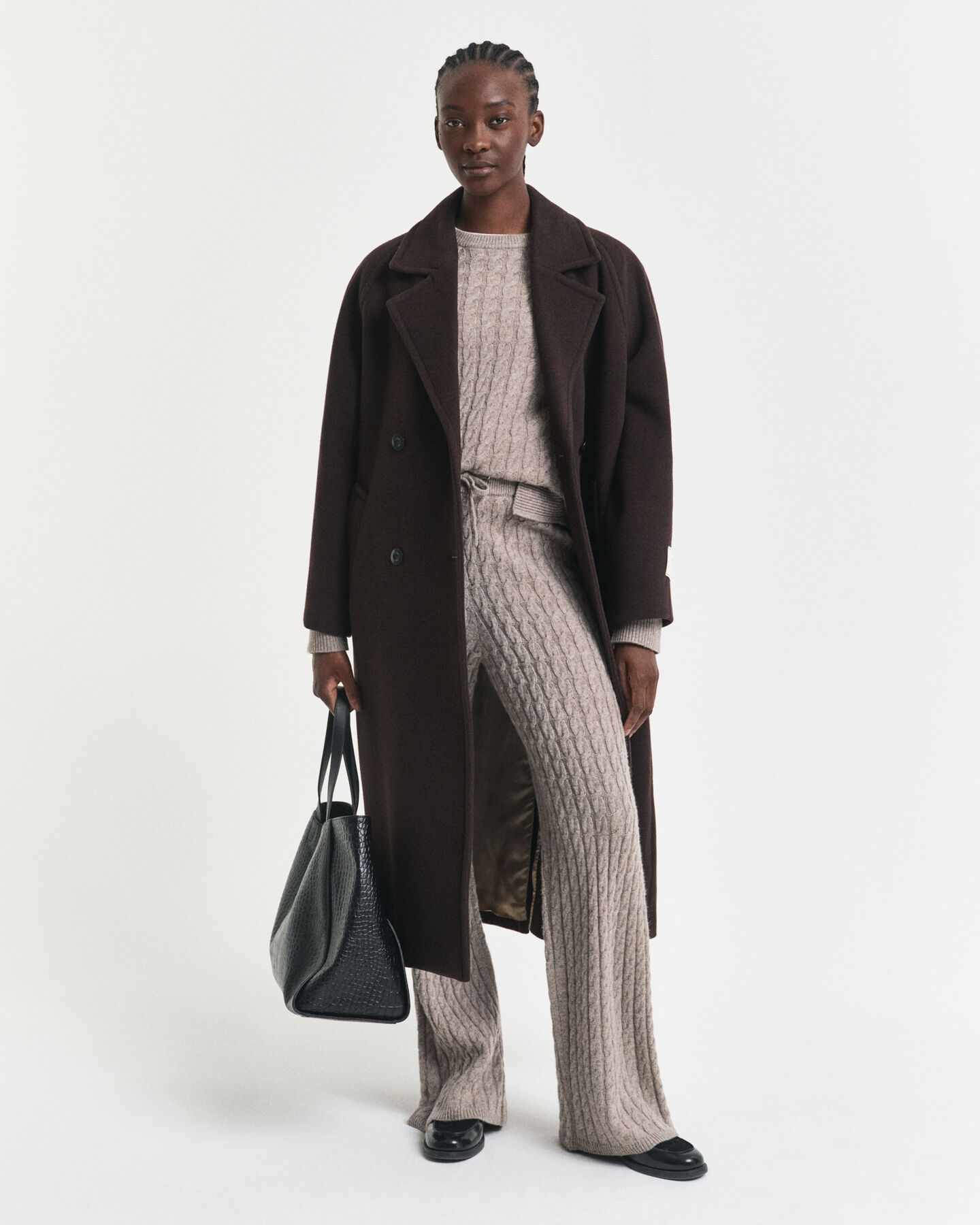 Cable Knit Wool Pants