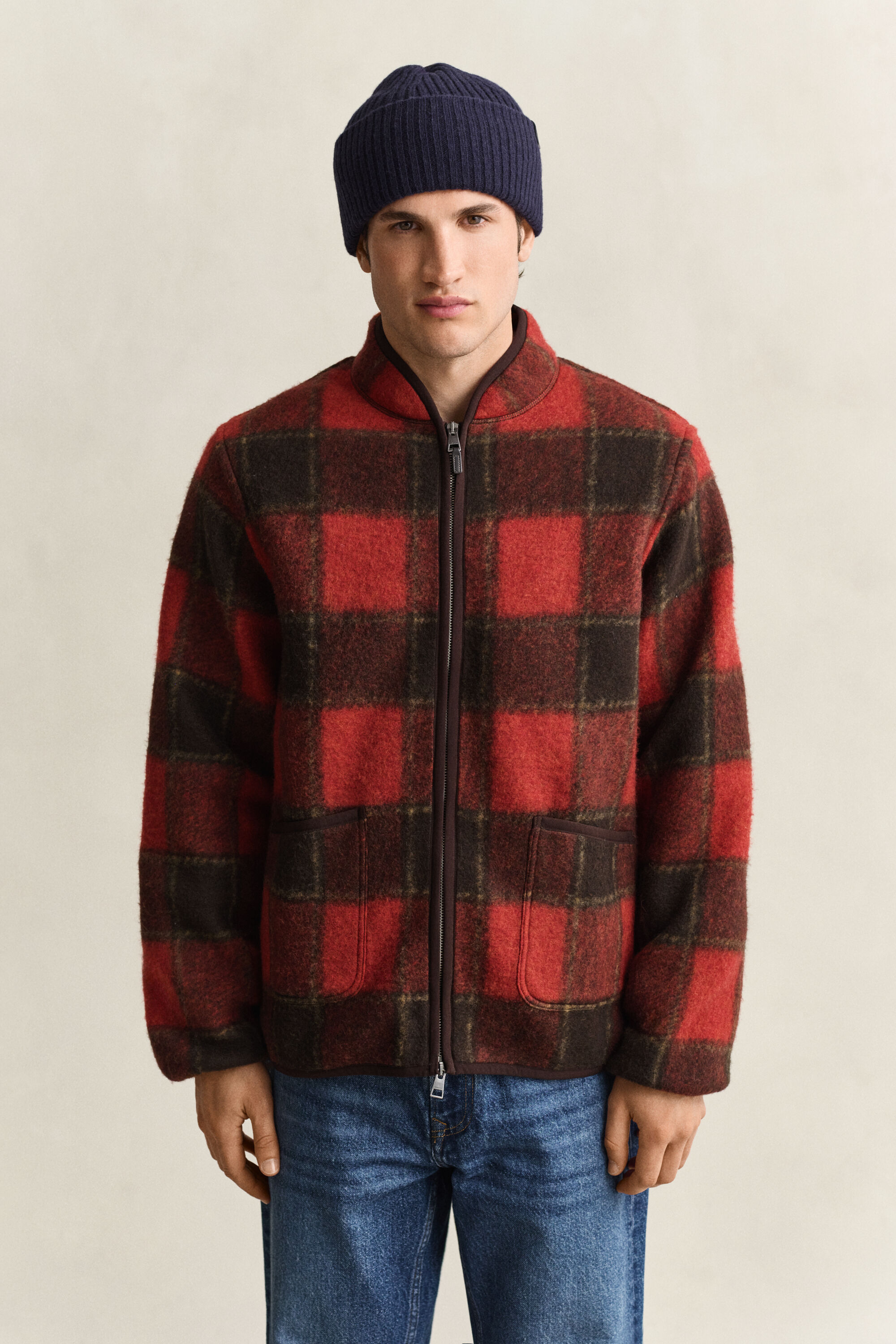 Checked Fleece Jacket