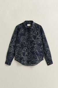 Regular Fit Floral Print Cotton Silk Shirt