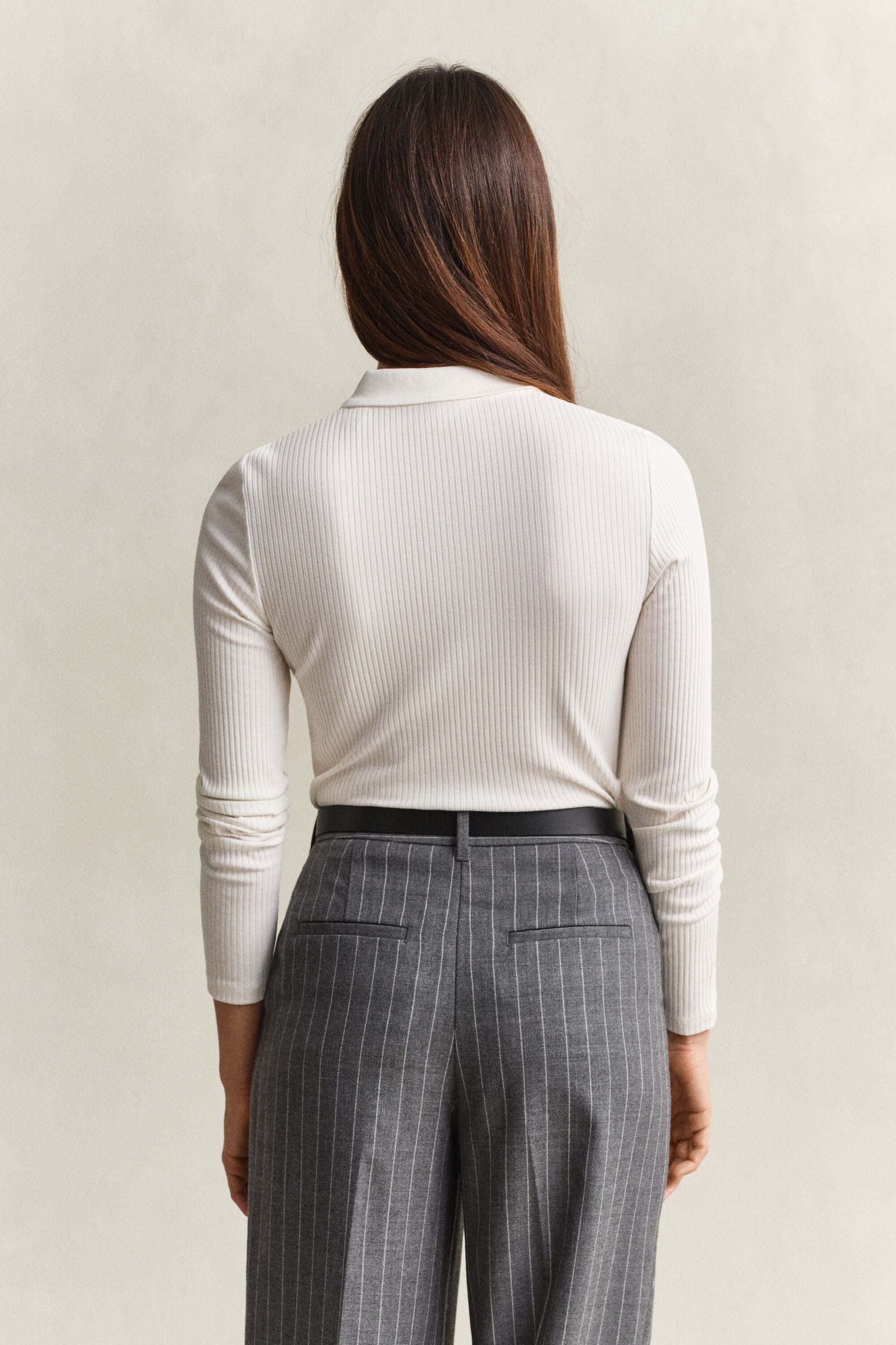 Slim Ribbed Polo Top