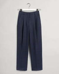 Wool-Blend High-Waisted Pleated Pants