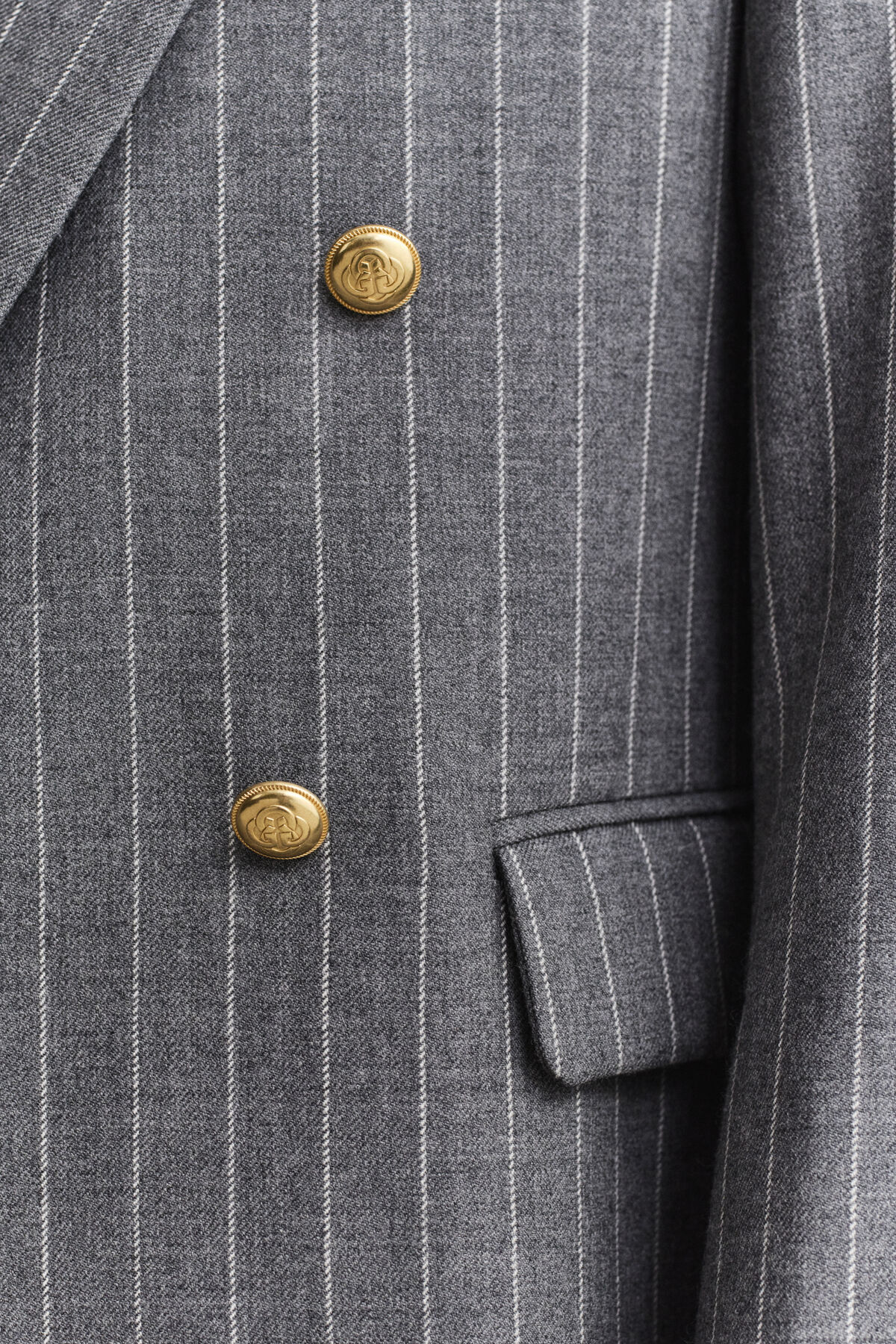 Pinstripe Club Blazer — CHARCOAL MELANGE