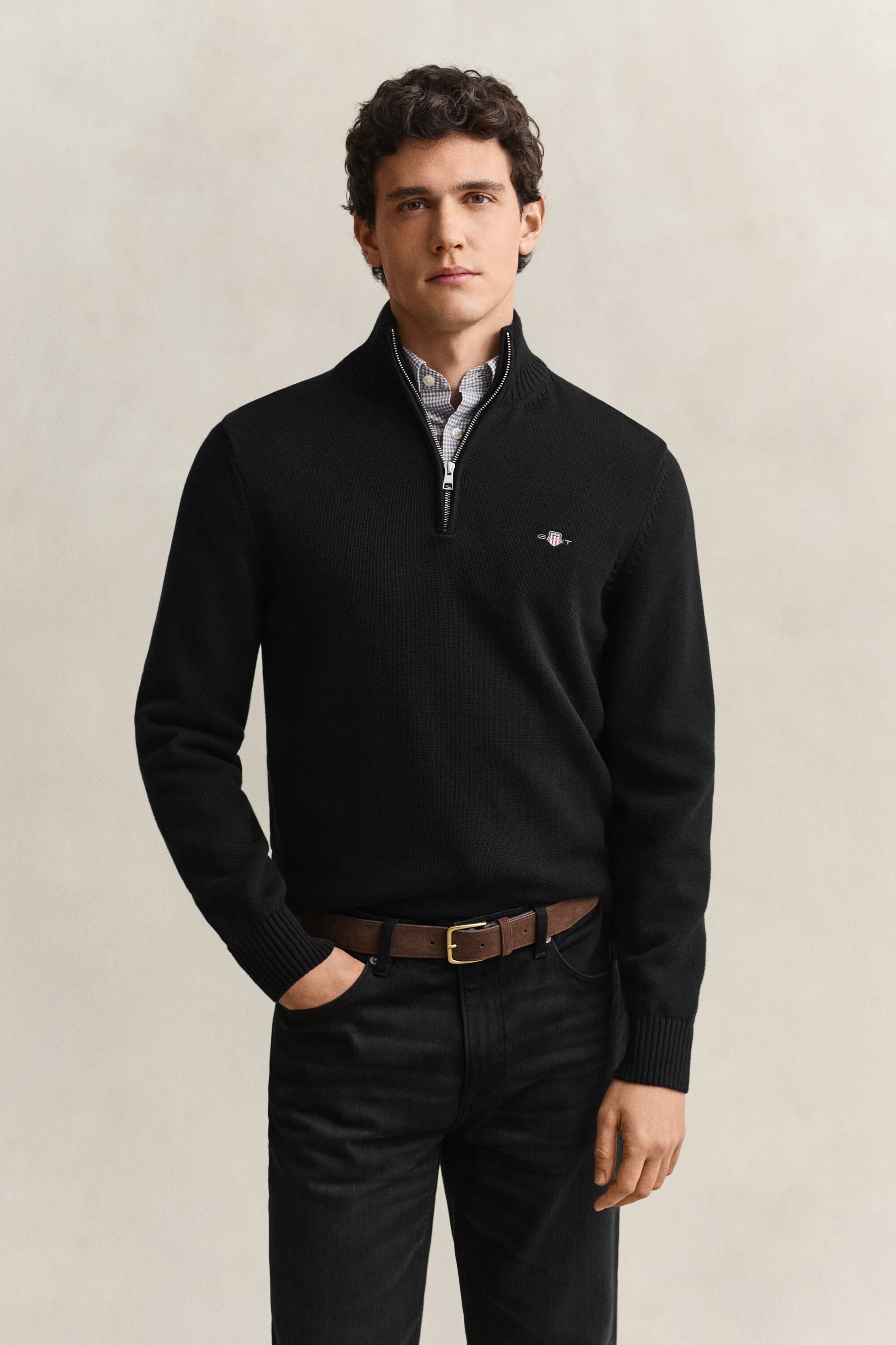 Casual Cotton Half-Zip Sweater