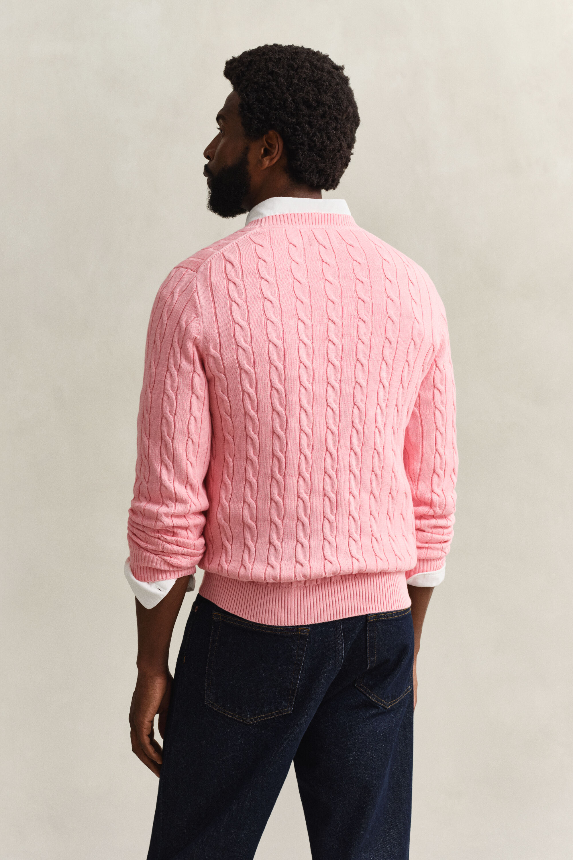 Cotton Cable Knit Crew Neck Sweater