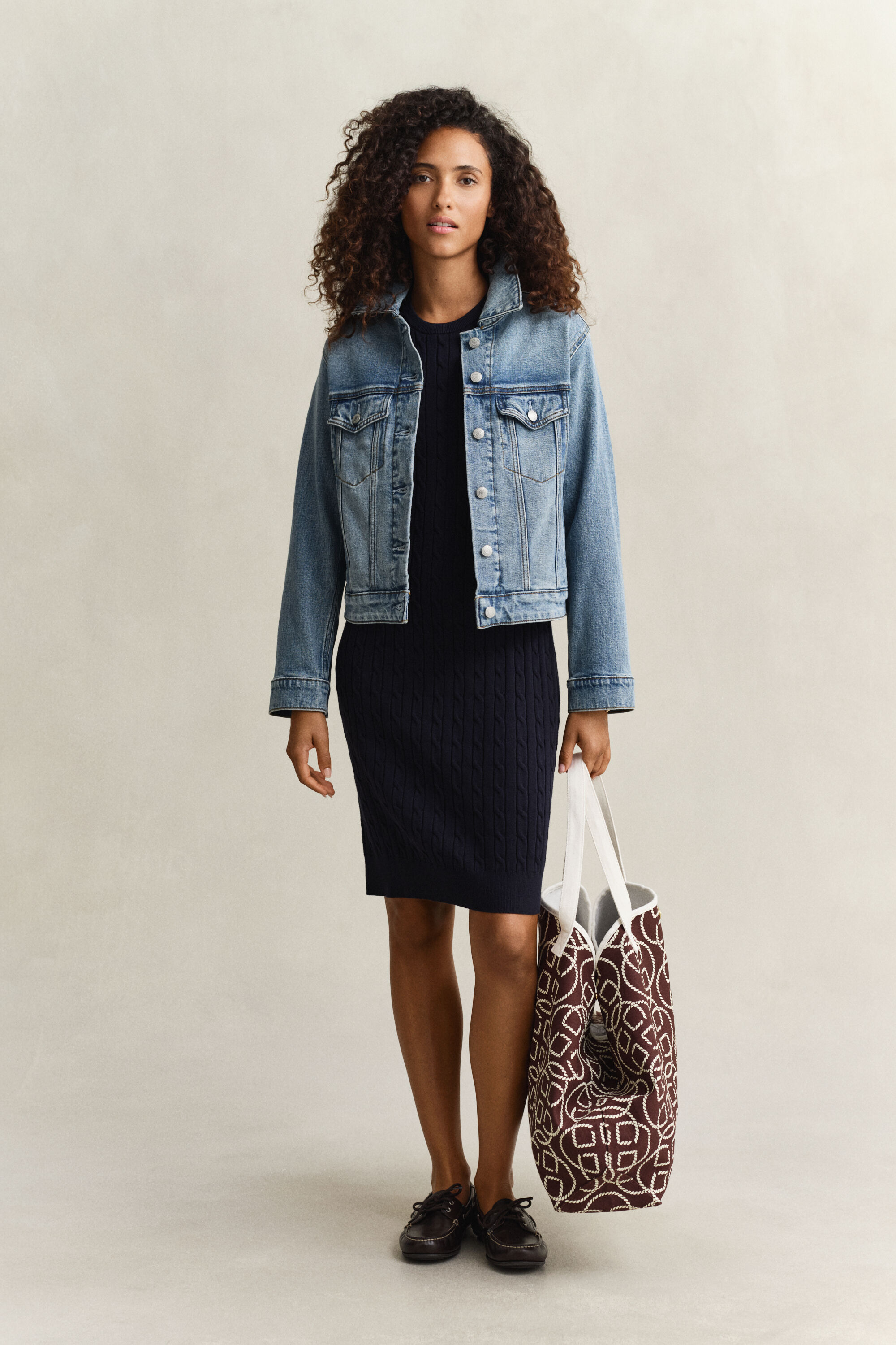 Cotton Cable Knit Dress