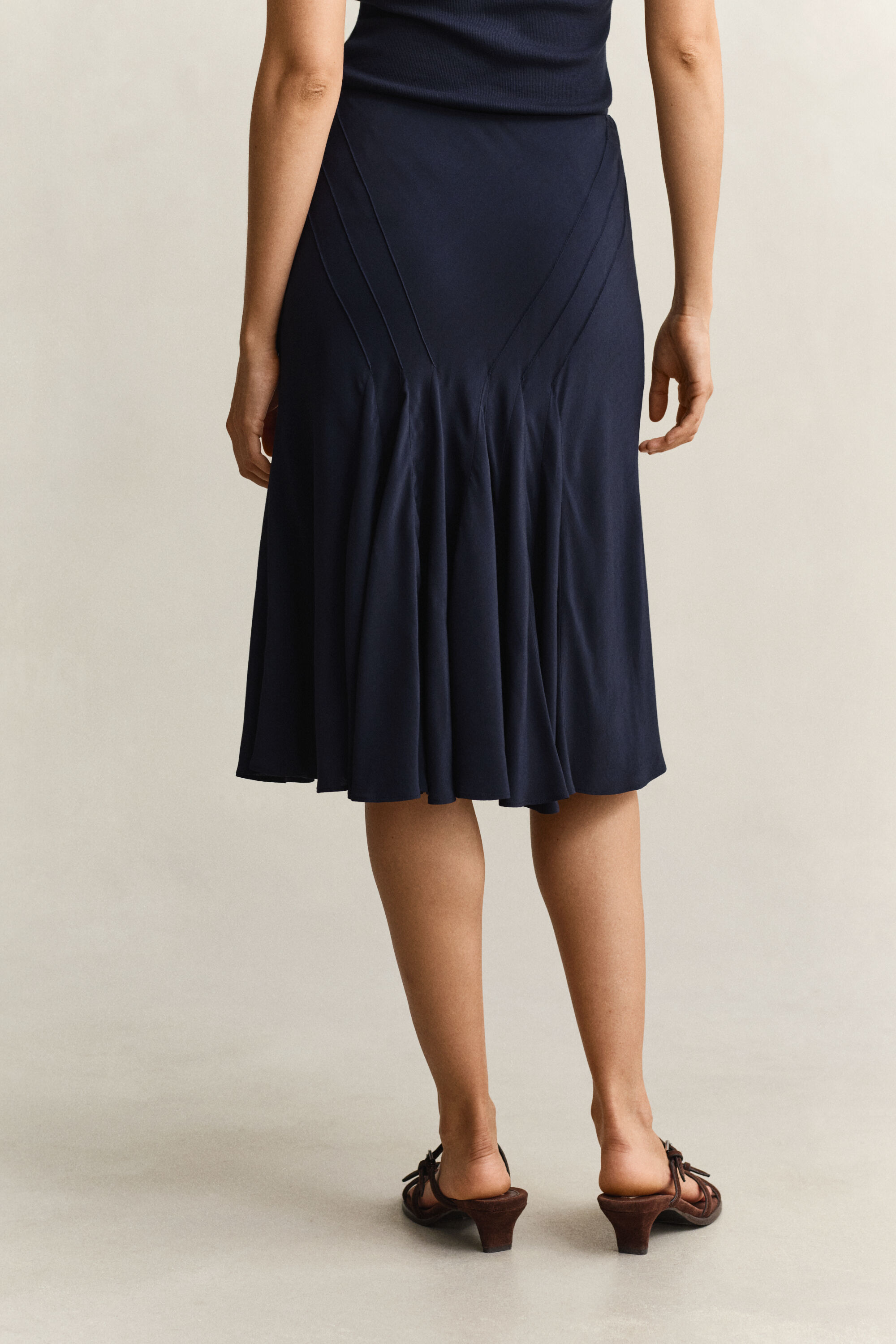 Bias Cut Flared Skirt