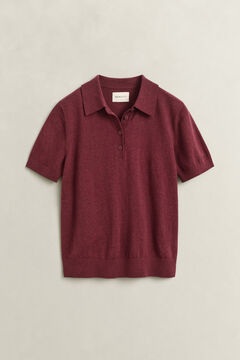 Light Knitted Polo Sweater — DARKENED WINE 1