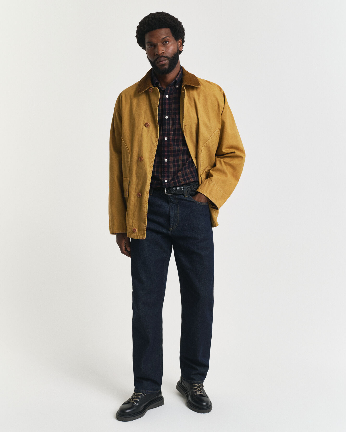 Regular Fit Checked Corduroy Shirt