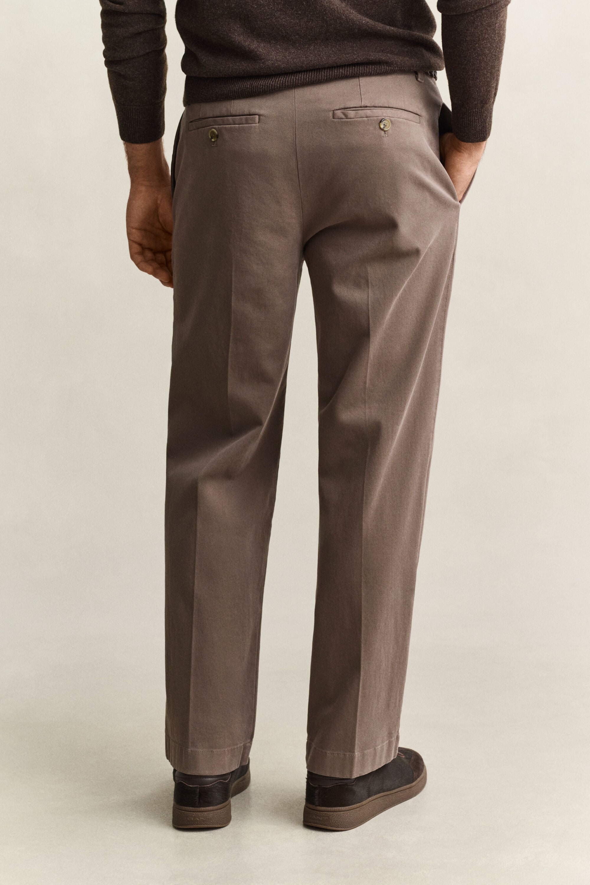 Brushed Cotton Chinos — FADED TAUPE