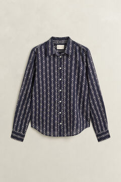 Printed Cotton Voile Shirt — EVENING BLUE 1
