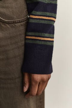 Striped Superfine Lambswool Rugger — EVENING BLUE 4
