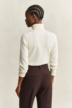 Wool Cotton Turtleneck Sweater — CREAM 2