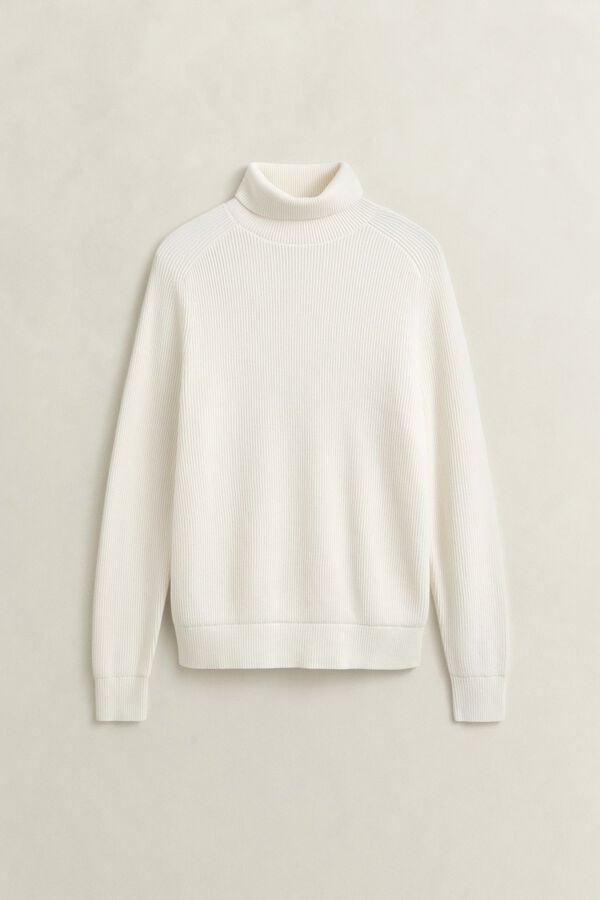 Cotton Merino Turtleneck — CREAM