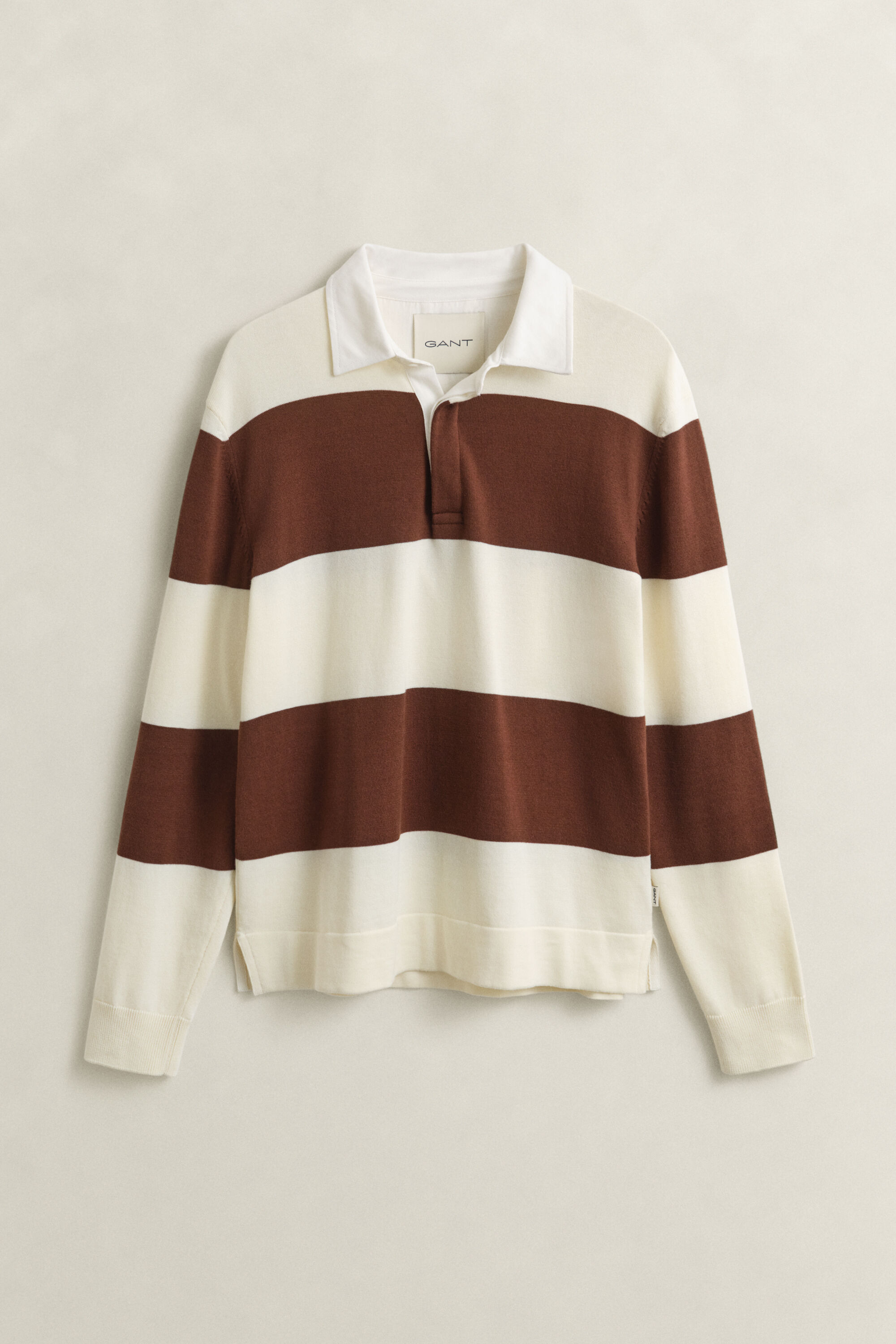 Barstriped Cotton Polo Sweater