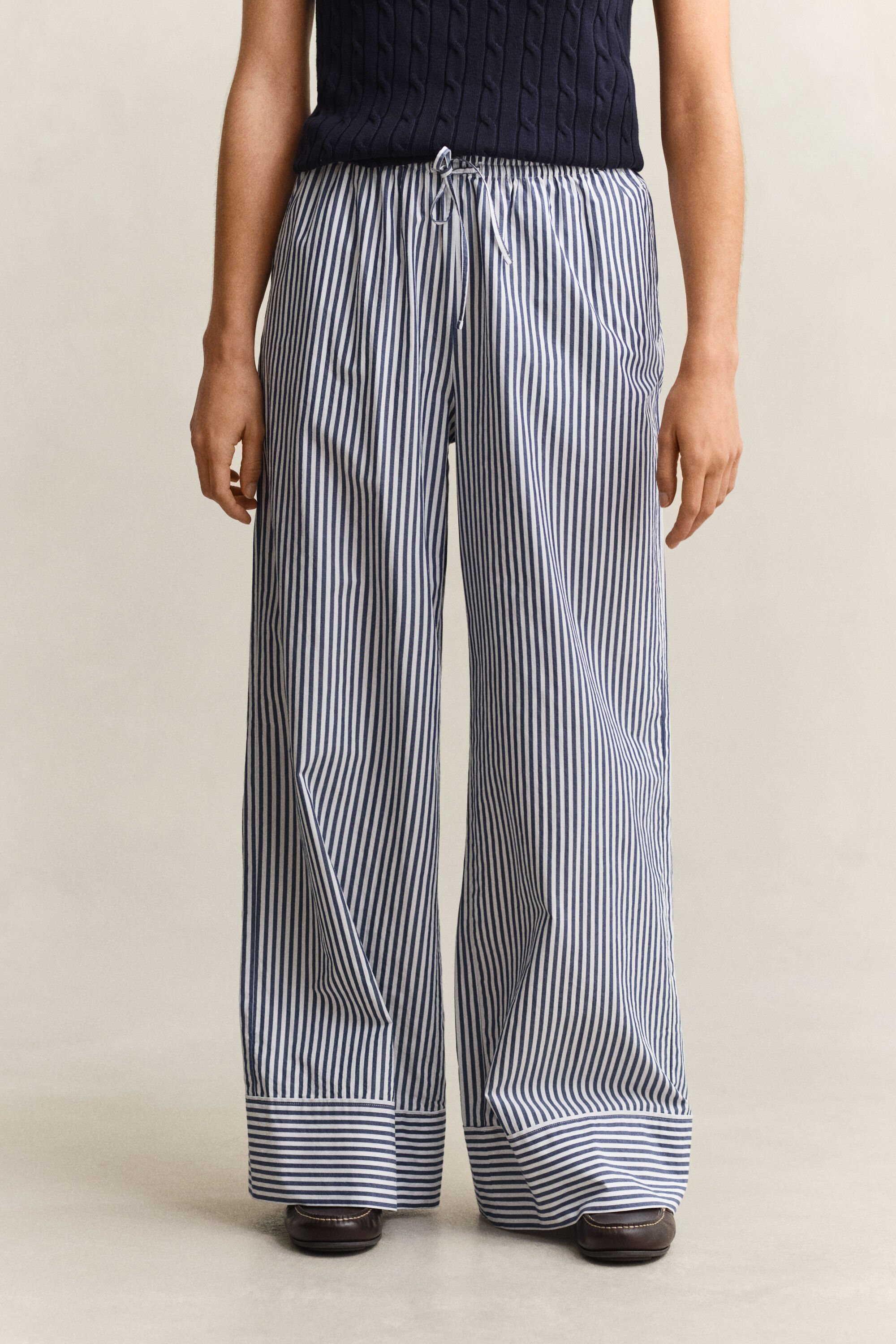 Striped Poplin Pants