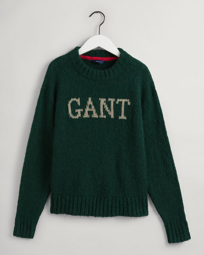 Logo Mohair Crew Neck Sweater