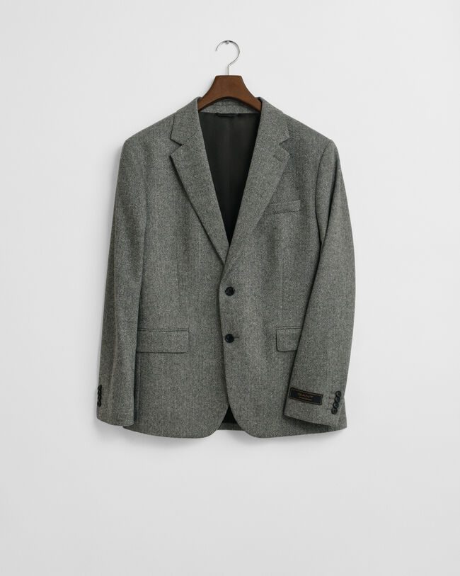 Slim Fit Flannel Herringbone Suit Jacket