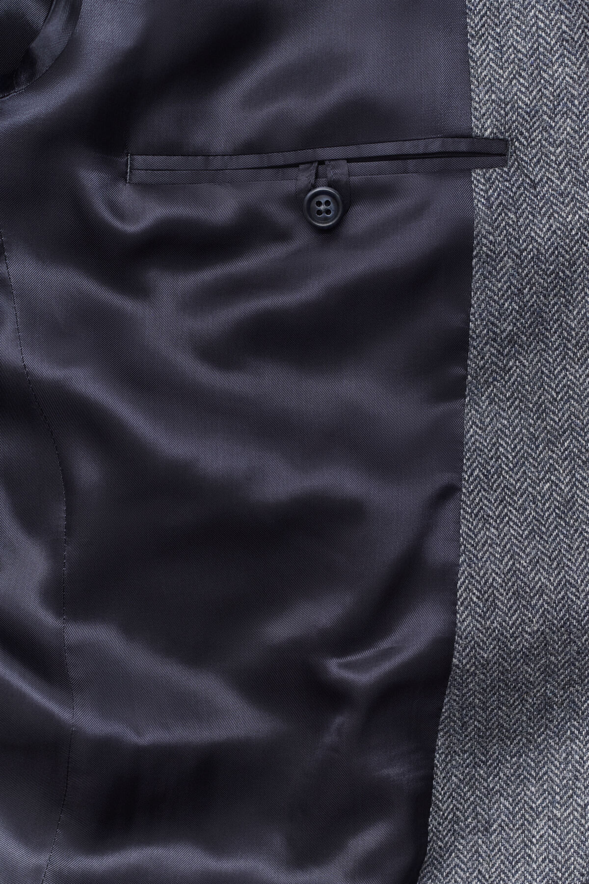 Wool Herringbone Suit Jacket — PERSIAN BLUE