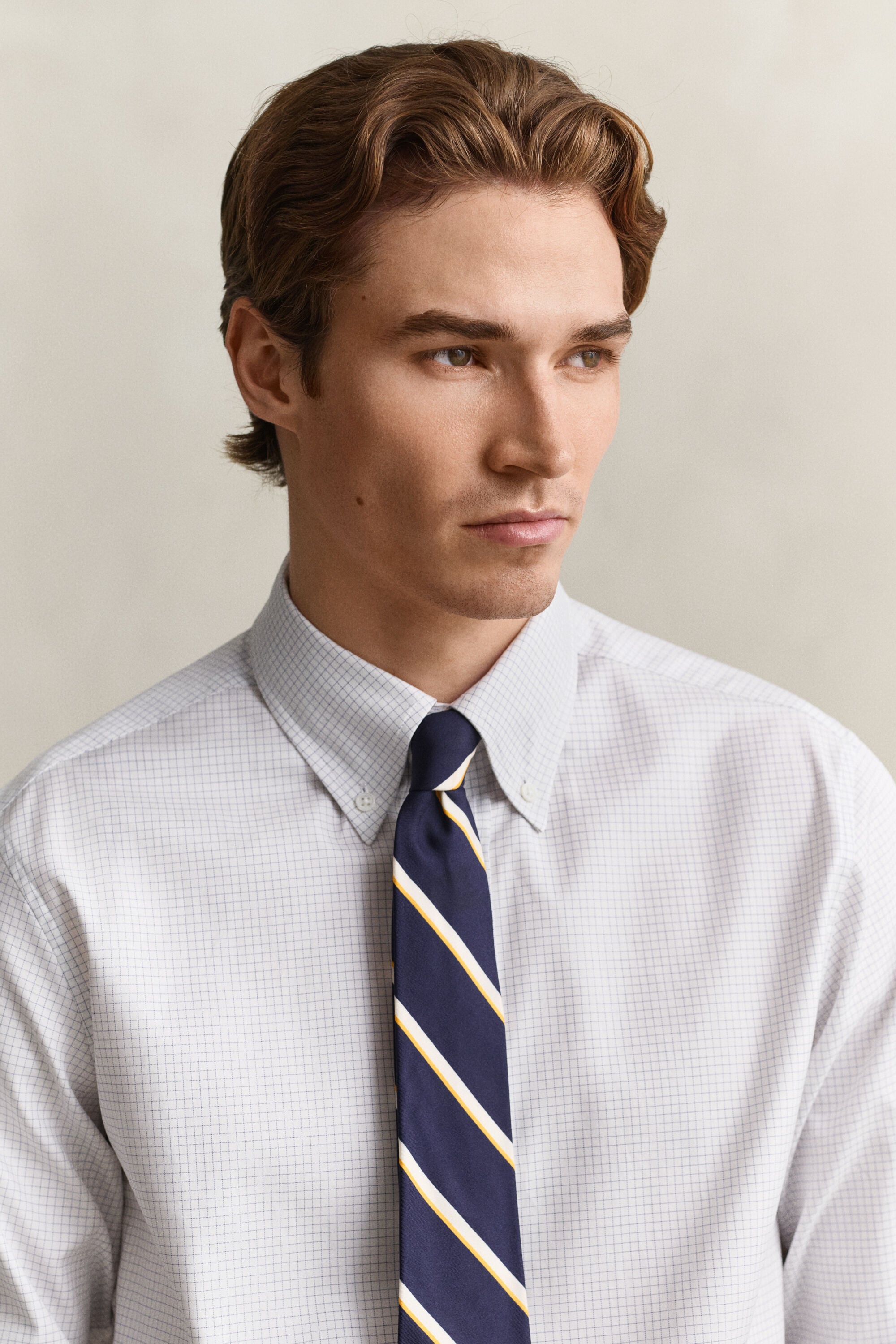 Checked Twill Dress Shirt