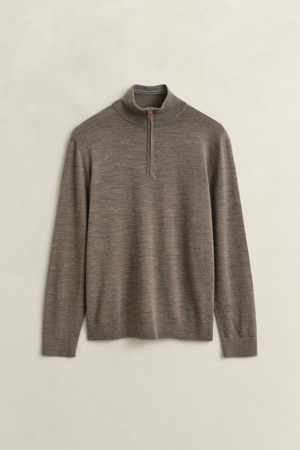 Merino Wool Half-Zip Sweater — DK HAZELNUT MELANGE