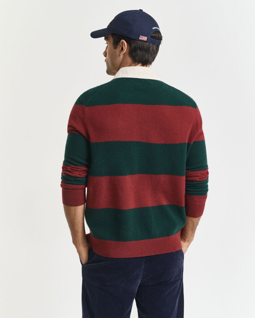 Striped Extra Fine Lambswool Rugger Sweater