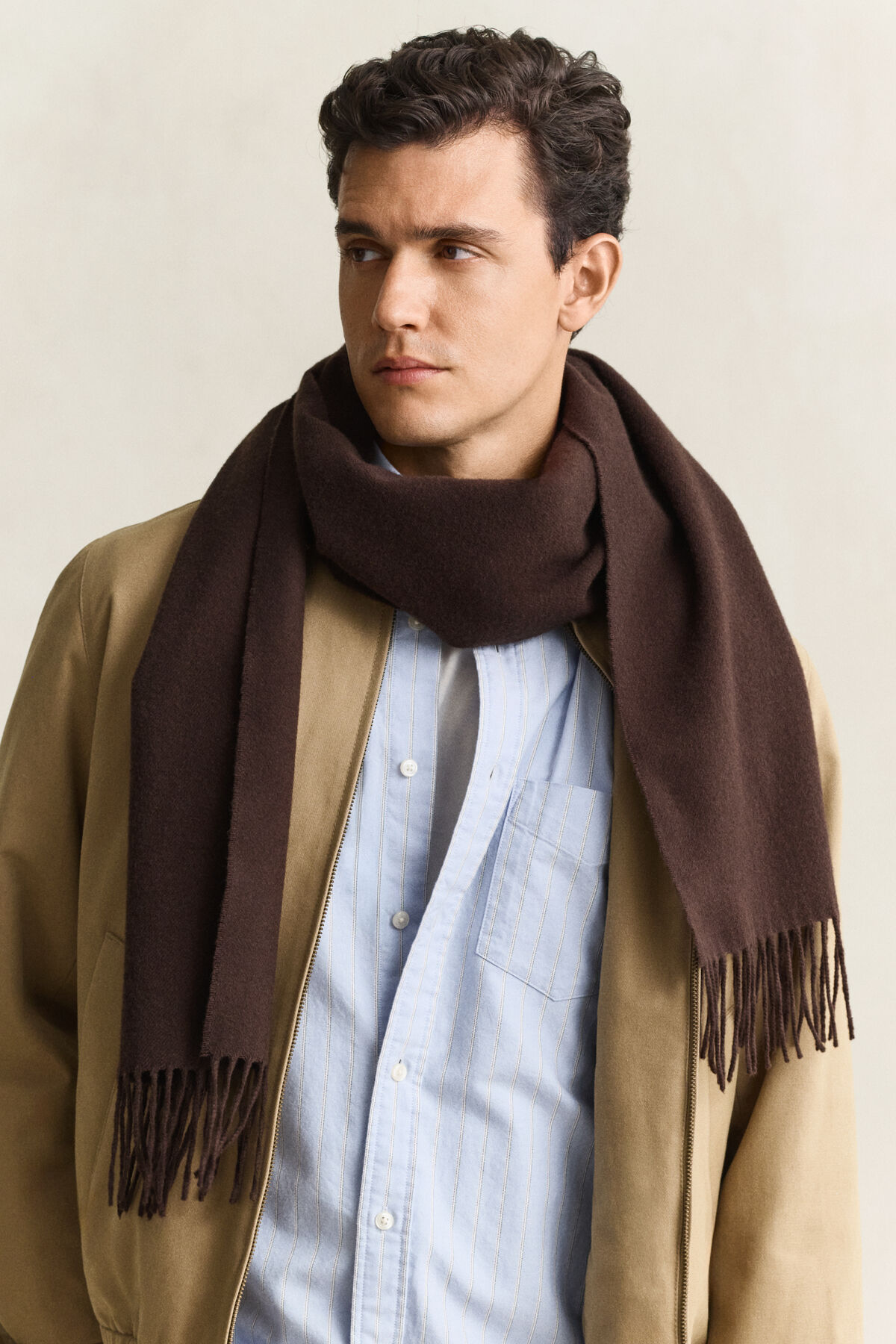 Wool Scarf — SHADOW BROWN