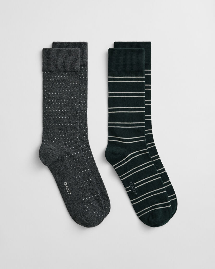 2-Pack Striped & Mini Dotted Socks Gift Box