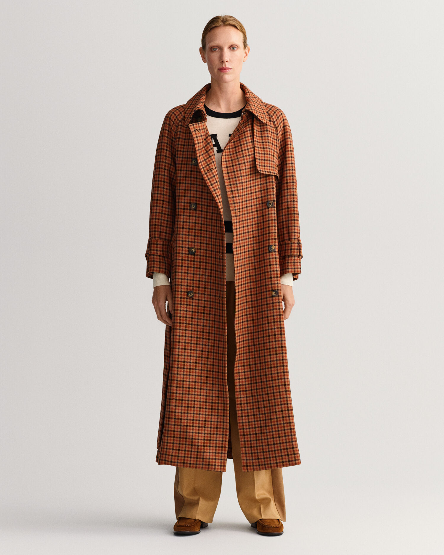 trench coat with check