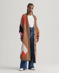 Long Argyle Cardigan