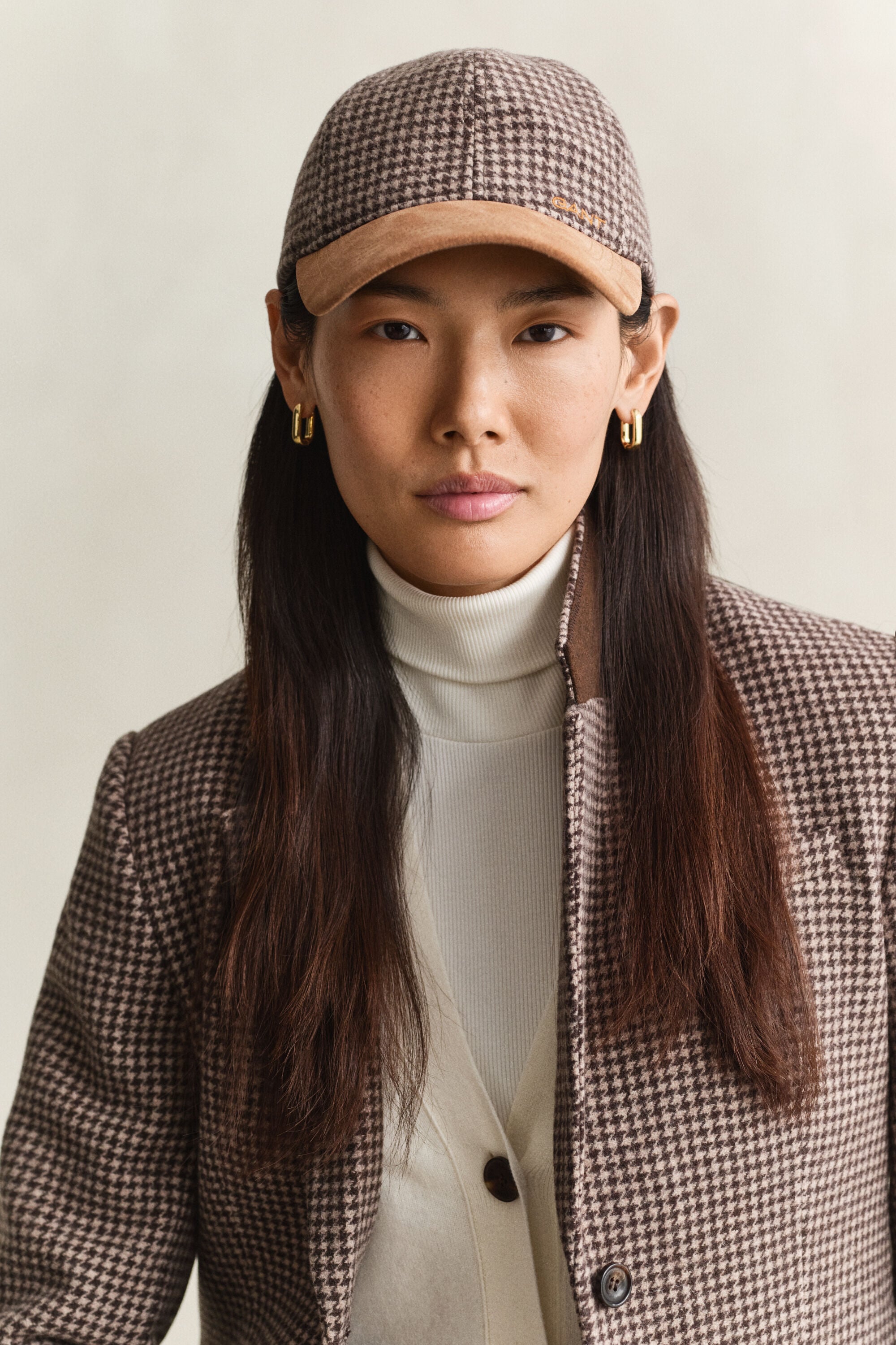 Checked Wool Cap