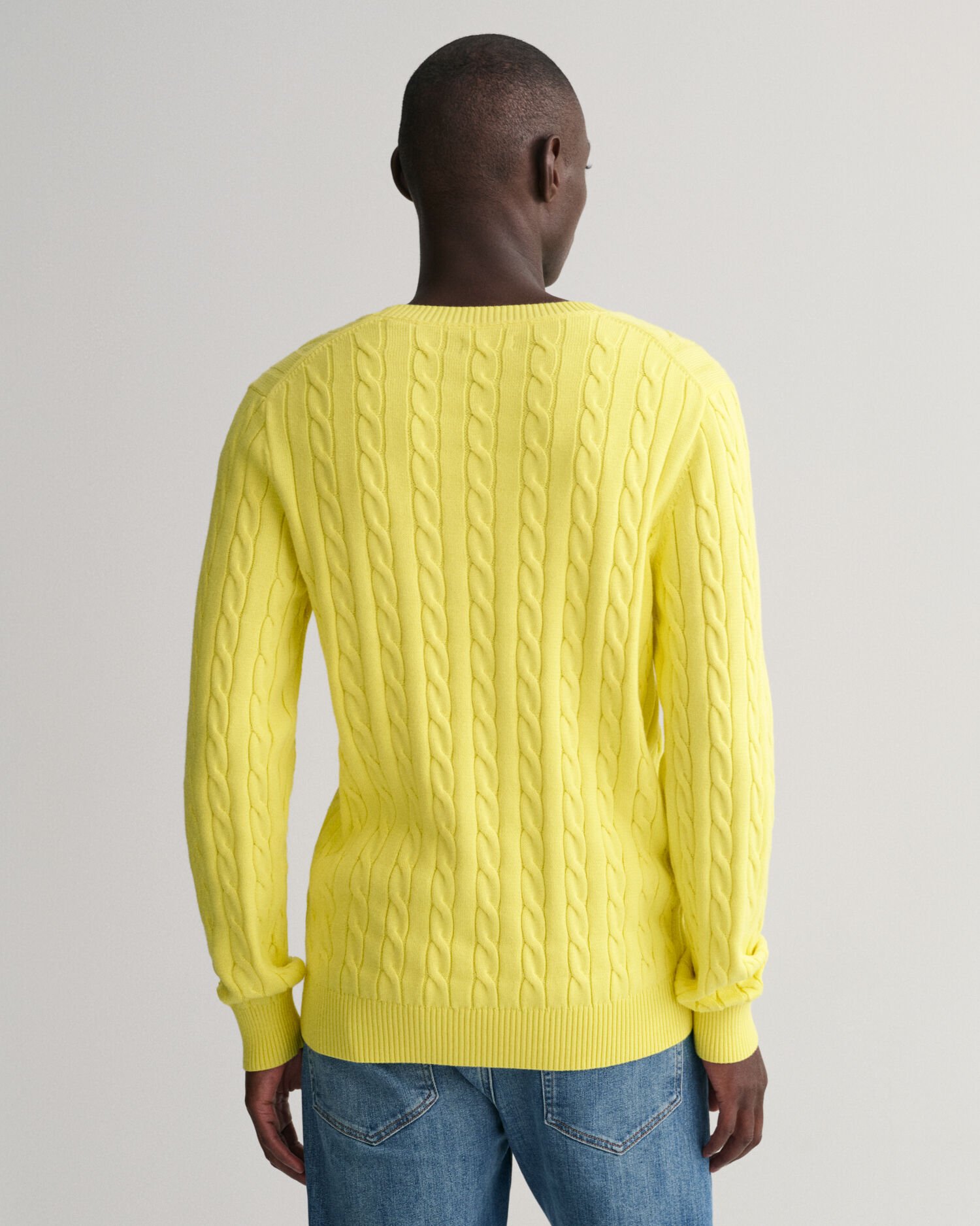Golden Cotton Knit Crewneck Sweater