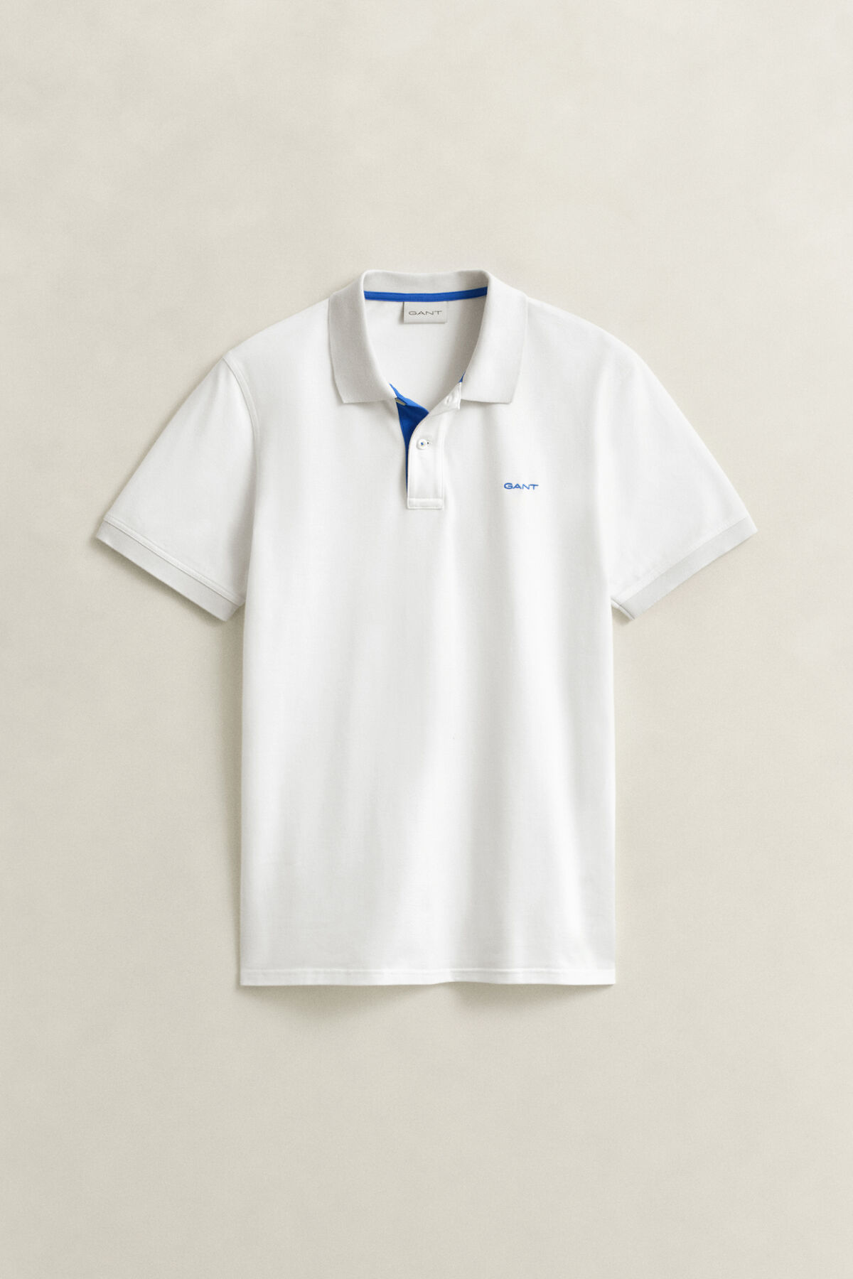 Contrast Piqué Polo Shirt — EGGSHELL