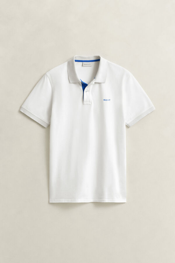 Contrast Piqué Polo Shirt — EGGSHELL
