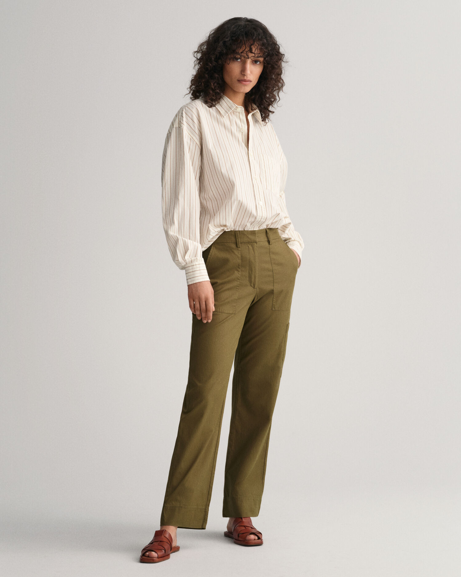 Larissa Trousers - Linen Look Mid Waisted Relaxed Straight Leg Trousers in  Oatmeal | Showpo USA