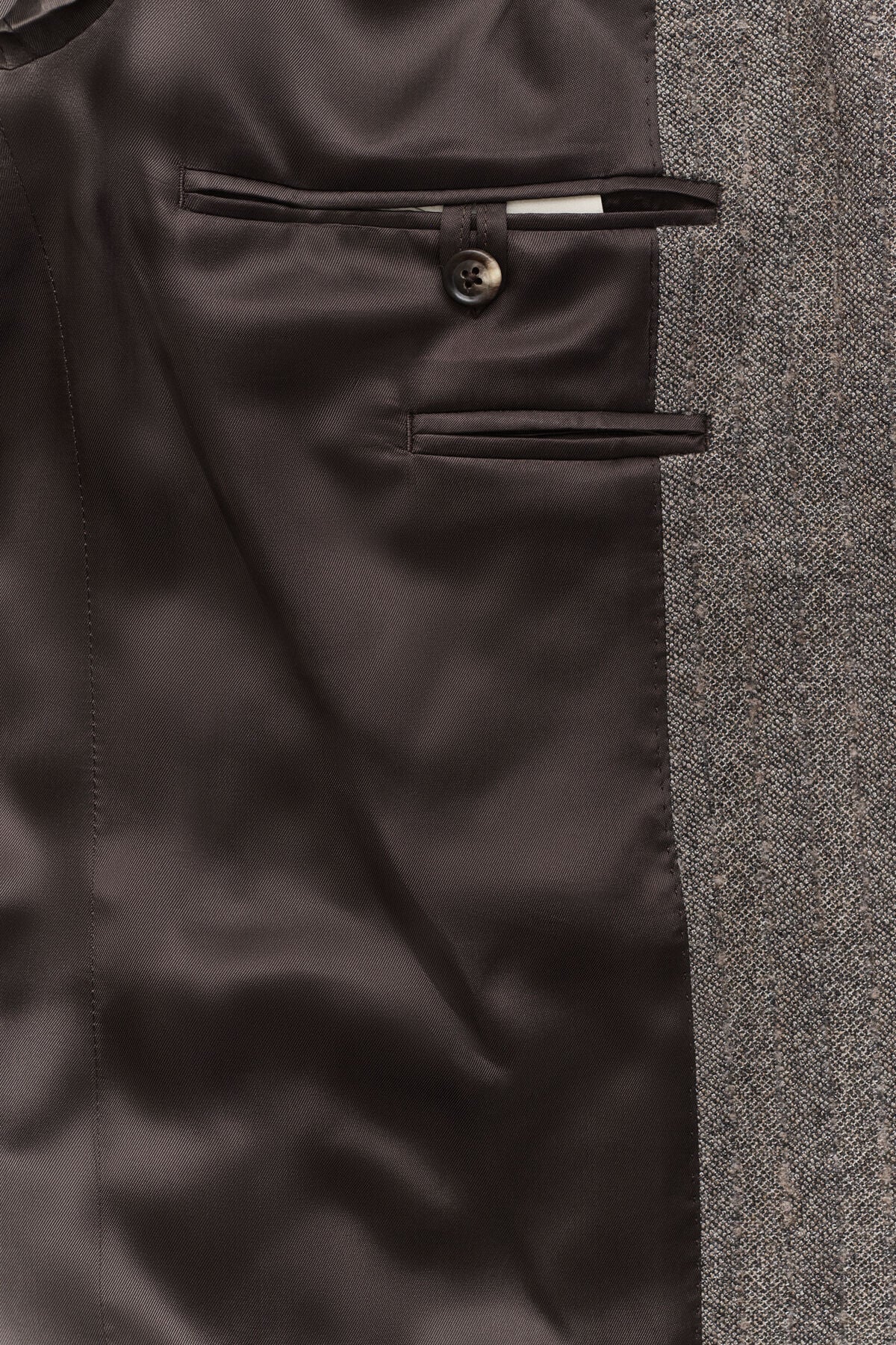 Pinstriped Suit Jacket — SHADOW BROWN