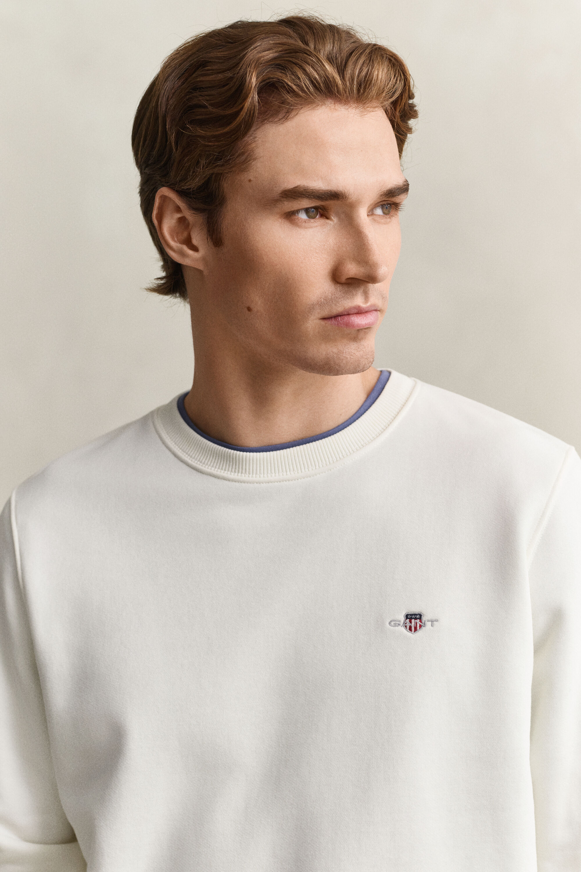 Shield Crew Neck Sweatshirt — EGGSHELL