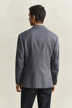 Wool Herringbone Suit Jacket — PERSIAN BLUE 2